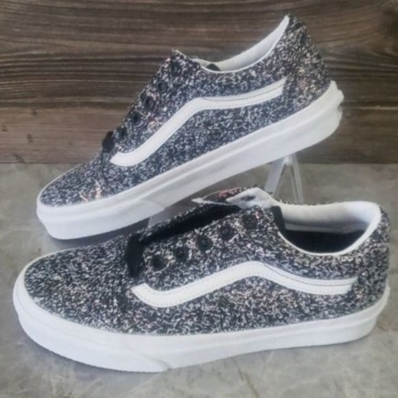 Vans Shoes - New Vans Old Skool Shiny Party Sneakers Black White Glitter Sparkly Shoes